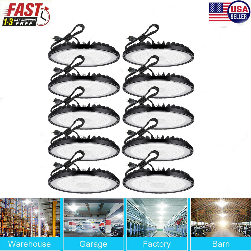 10Pack 400W Led UFO High Bay Light Industrial Warehouse Commercial Factory Light