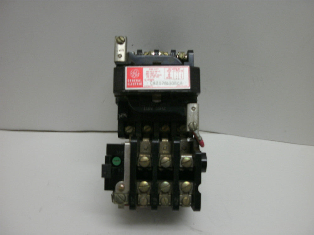 GENERAL ELECTRIC CR207B100BCA STARTER NEMA SIZE 0 18 AMPS 600VAC MAX.