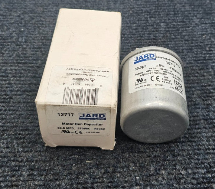 (QTY 3) Jard 12717 Motor Run Capacitors 30.0UF +/-6% 370VAC/B, Round