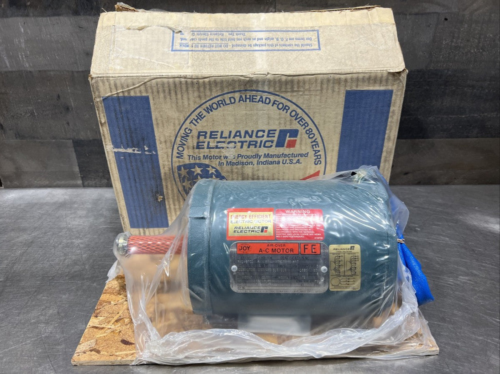NOS Reliance Air-Over A-C Motor. Model B78Q3366M. 1 1/2 HP 3 Ph 1725 RPM 230/460