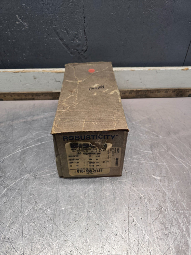 BISON 016-103-3139, AC GEARMOTOR, 230V, 12RPM,1/20 HP, 139:1, NIB! MAKE OFFER