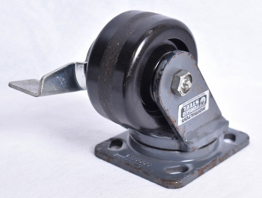 Hamilton Workhorse Swivel Caster 4 x 2 Wheel 800Lb Cap w Side Foot Brake S-WH-4P