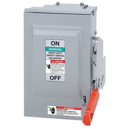 Siemens Hf363rpvpg Fusible Disconnect Switch, Heavy Duty, 600V Ac/Dc, 3Pst,