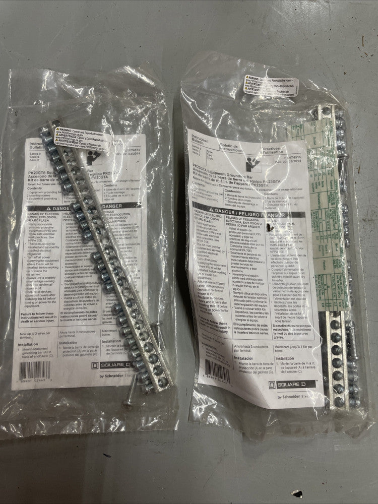 1) New! Square D EAV74515 Ground Bar Kit 225A 23 Terminals