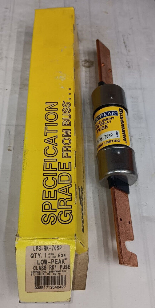 NEW COOPER BUSSMAN 70 AMP FUSE CLASS RK1 600 VAC LPS-RK-70SP