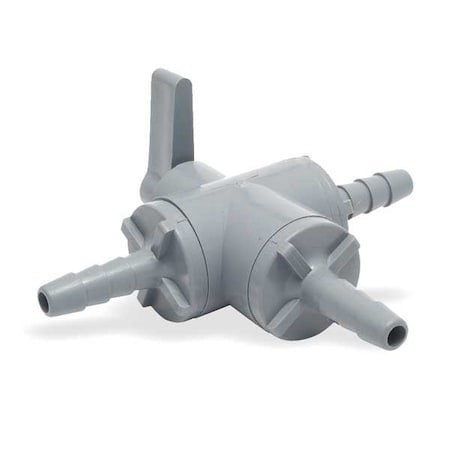 Zoro Select 6903390 1/4" Barb Pvc Ball Valve 3-Way