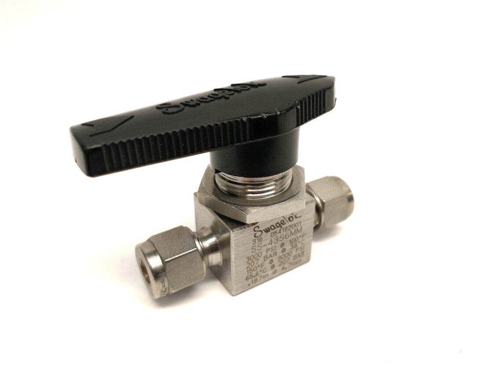 Swagelok SS-43S6MM 1-Piece SS Ball Valve 1.4Cv 6mm Tube Fitting