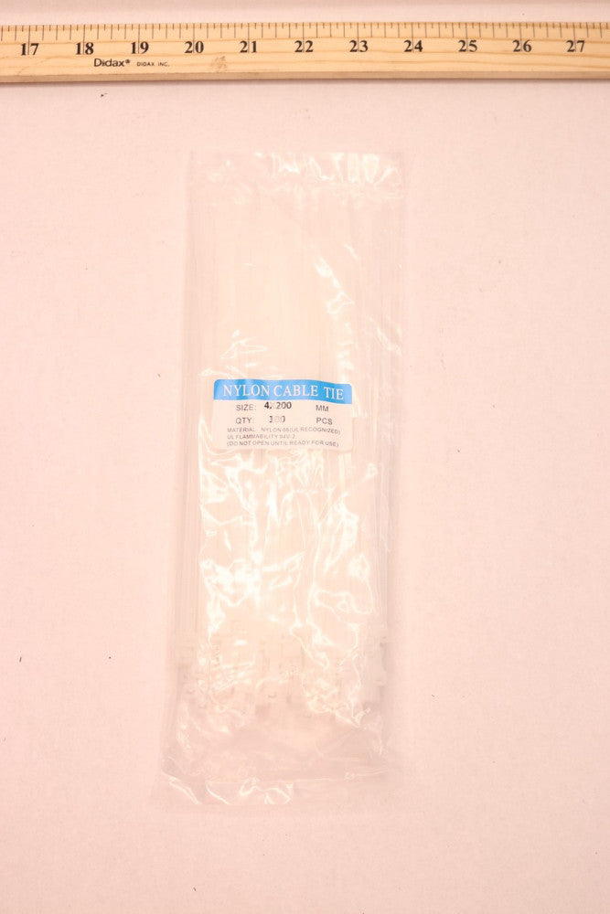 (100-Pk) Cable Ties 80 lb. Natural Nylon 8" 4X200