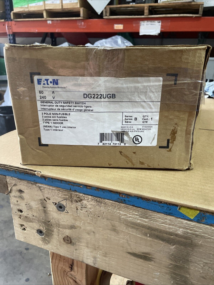 Eaton DG222UGB safety switch disconnect 60A 2P 240V non-fusible NEW NEMA 1