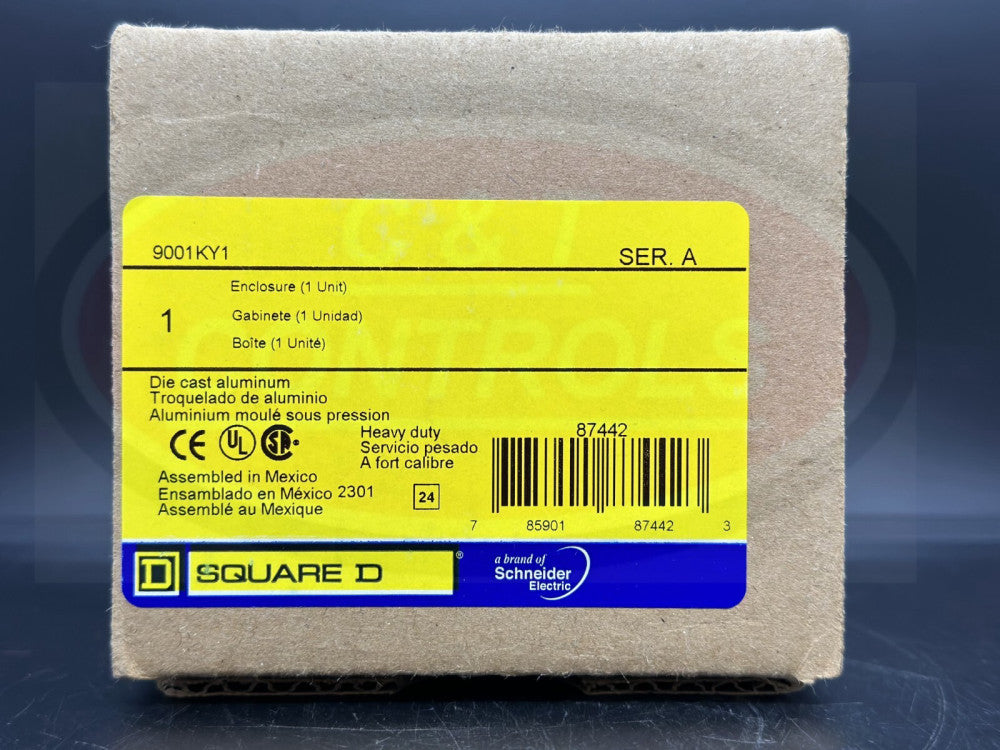 Square D 9001KY1 30MM Push Button One Hole Enclosure Nema 4 & 13 New In Box USA