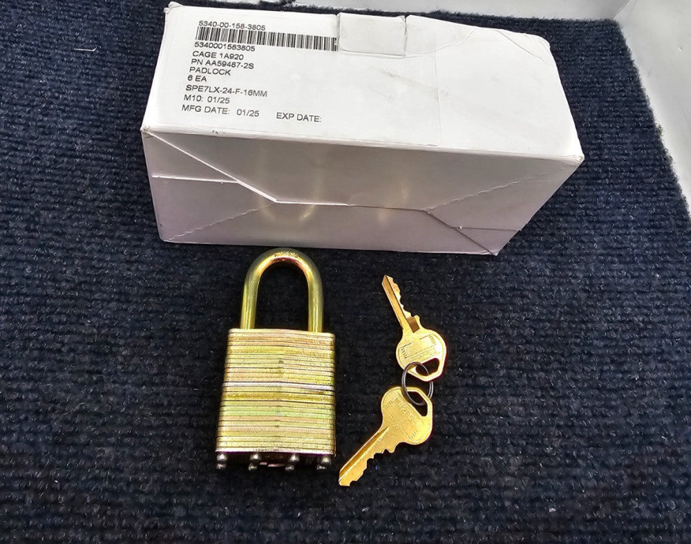 (QTY 6) Master Lock 5340-00-158-3805 Laminated Steel Padlocks Two Keys Each
