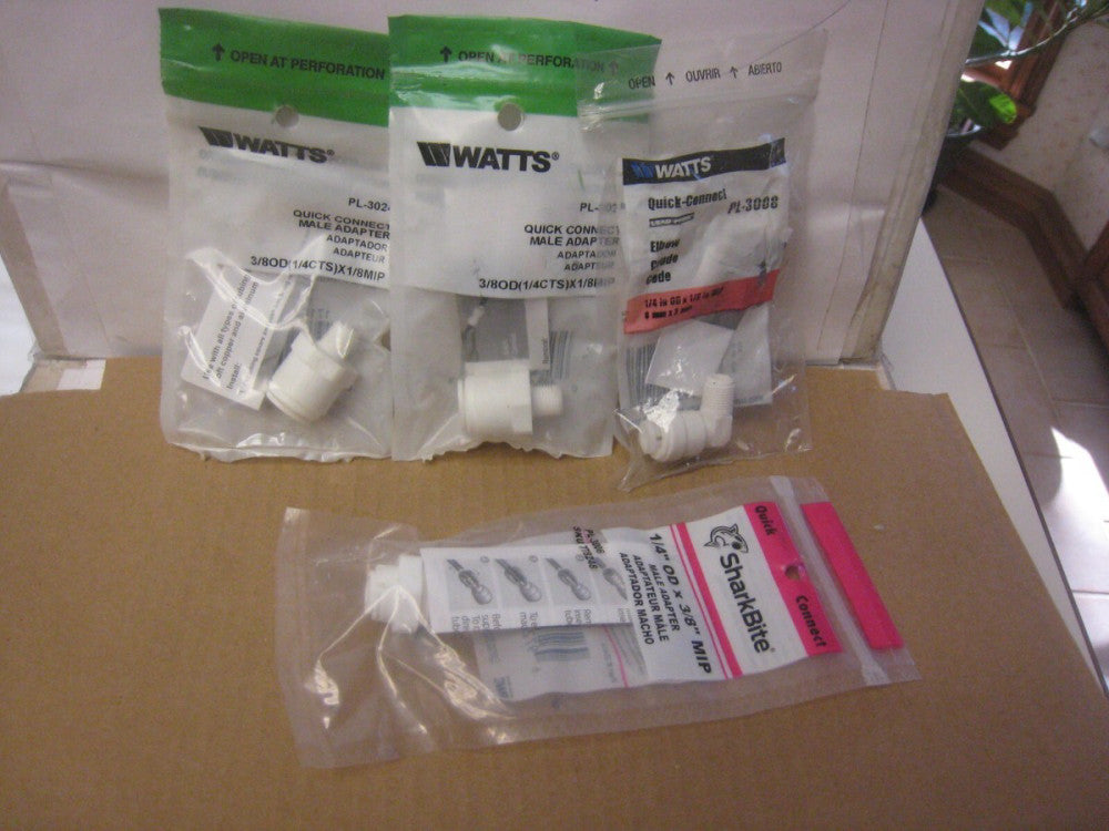 (2) Watts PL-3024 Adapter 3/8 in Compression 1/8 in MPT PLUS 1-PL3008 & 25414 SH