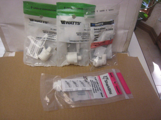(2) Watts PL-3024 Adapter 3/8 in Compression 1/8 in MPT PLUS 1-PL3008 & 25414 SH