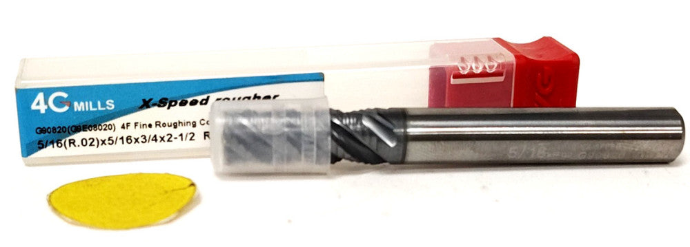 YG-1 5/16" 4 FLUTE SPIRAL ROUGHING ENDMILL SOLID CARBIDE 2-1/2" OAL G90820
