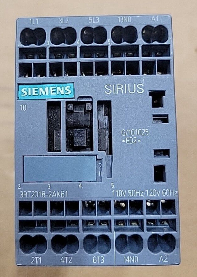 Siemens 3RT2018-2AK61 Contactor 110/120V 50/60Hz