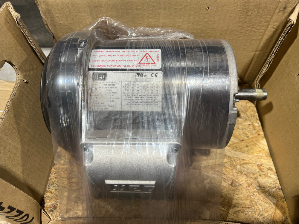 Nos WEG Motor 12676273 0.5 HP, 1160 RPM, 208/230/460 Volts, TEFC, 56, Footed