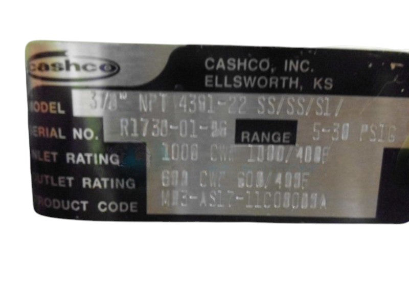 CASHCO 3/8" NPT 4381-22 NSNP