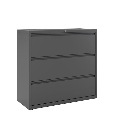 Hirsh 17646 42" W 3 Drawer Lateral File Cabinet, Charcoal,  A4/Legal/Letter