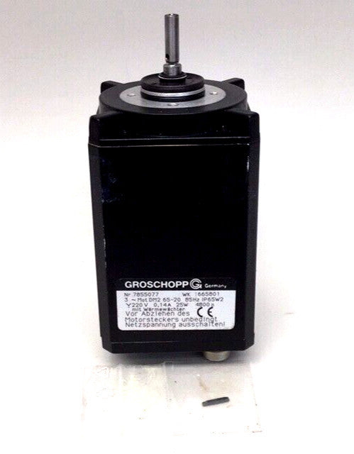 Groschopp WK-1665801 Used Electric Servo Motor Nr7855077 3Ph 220V 6mm Shaft 7Pin