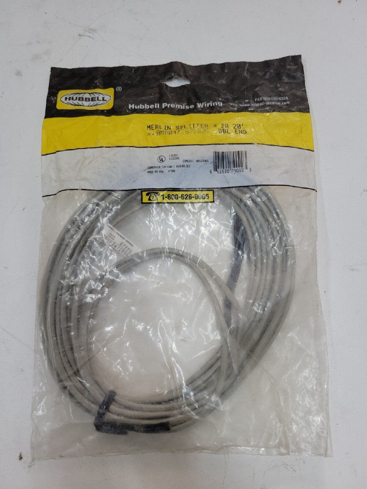 HUBBELL BMD04P26720DE JUMPER MERLIN SPLITTER 4PR 20FT DOUBLE END ~ NEW