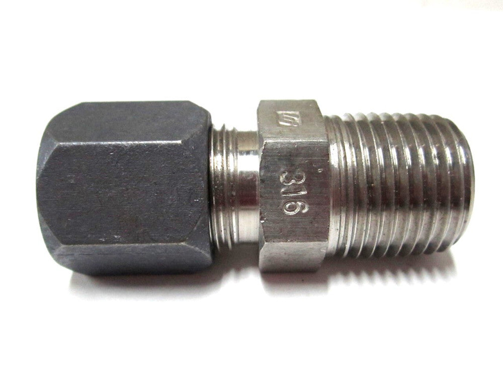 Brennan (C2404-08-08-SS) 1/2 x 1/2 Compression to Male NPTF Straight Adapter