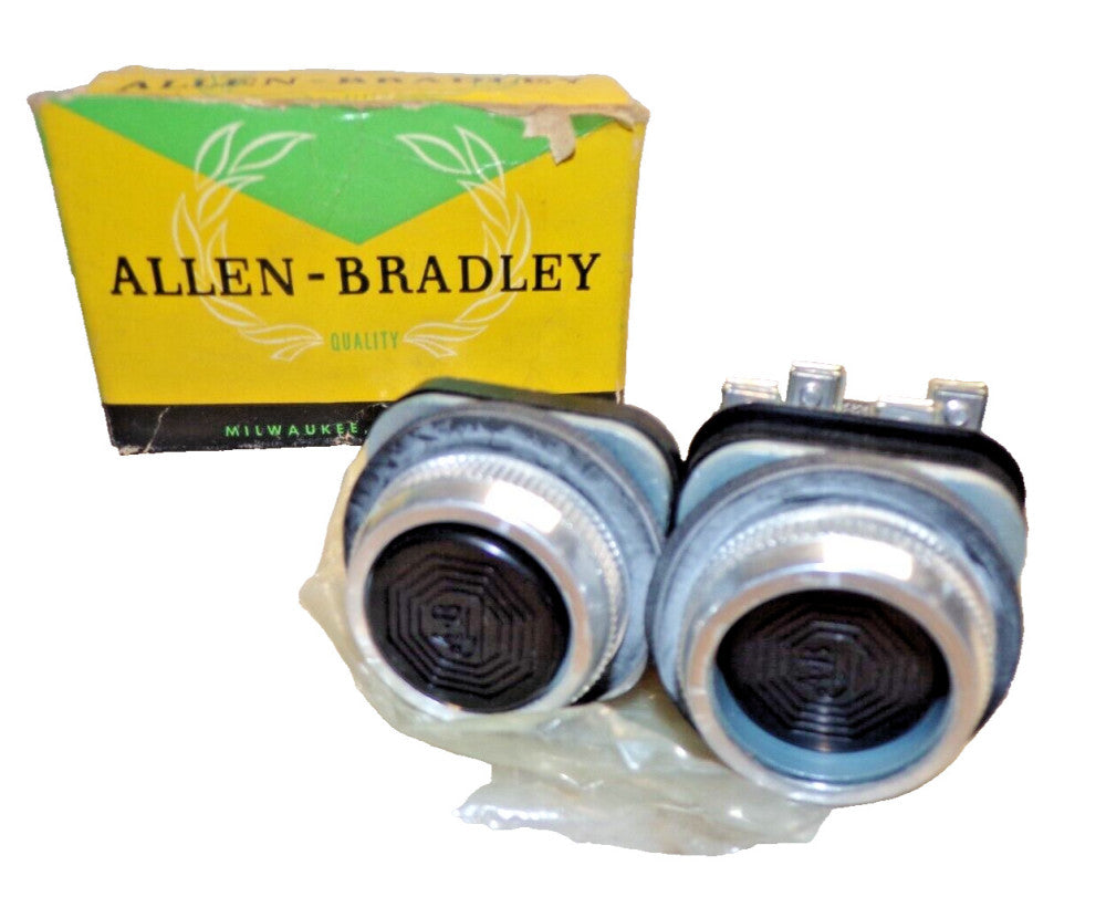 NEW ALLEN BRADLEY 2-WAY BLACK PUSHBUTTON UNIT MAINTAINED 1NO 1NC  800T-F2A