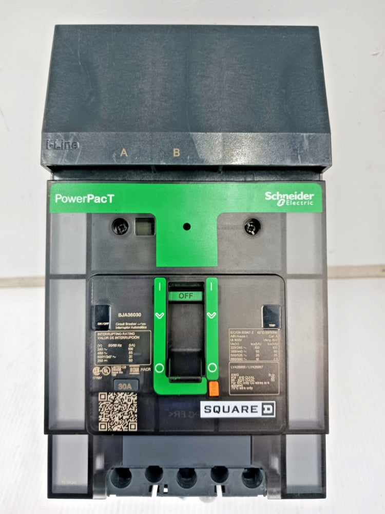 New Square D PowerPact 30 Amp I-Line Circuit Breaker 3P 600Y/347 VAC BJA36030