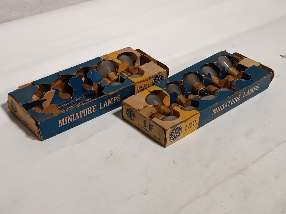 Lot of 14 GE 6-1F Mini Lamps Lightbulbs, Copper Base, 6.4V, in Original Package