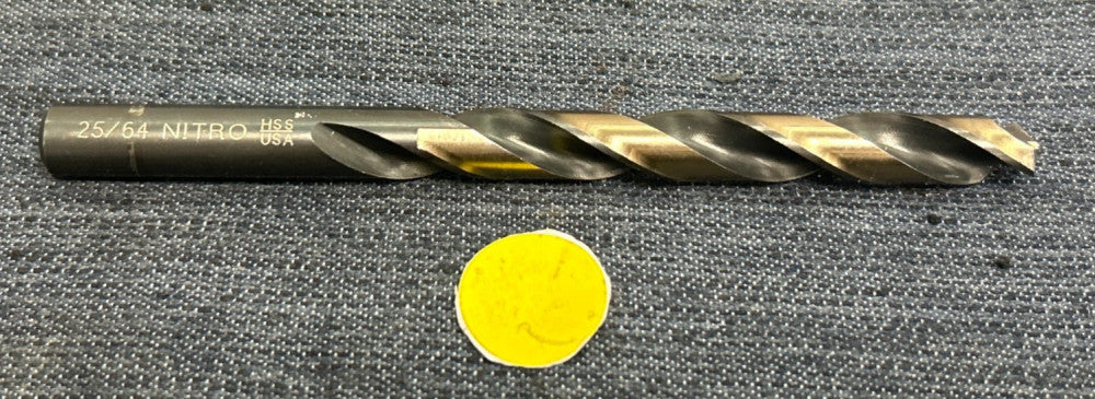 NITRO HSS 2 FLUTE DRILL BIT  25/64" CUTTING DIAMETER 5-1/4" OAL