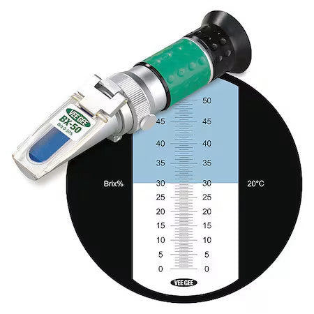 Vee Gee Bx-50 Refractometer,Brix,0 To 50 Perc