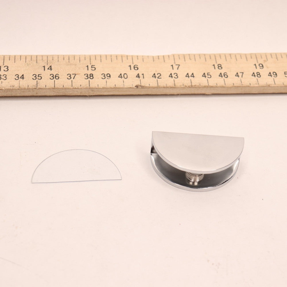 CRL Rounded Glass Shelf Clamp Solid Brass Chrome Finish FA12CH