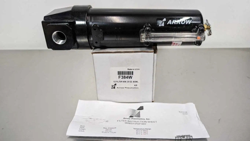 Arrow Pneumatics F384W Filter 1/2" 250PSIG 40M 20oz Bowl