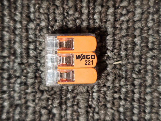 (QTY 20) Wago 221 3-Port Lever Nuts / Fast Wire Cable Connectors 12-24AWG