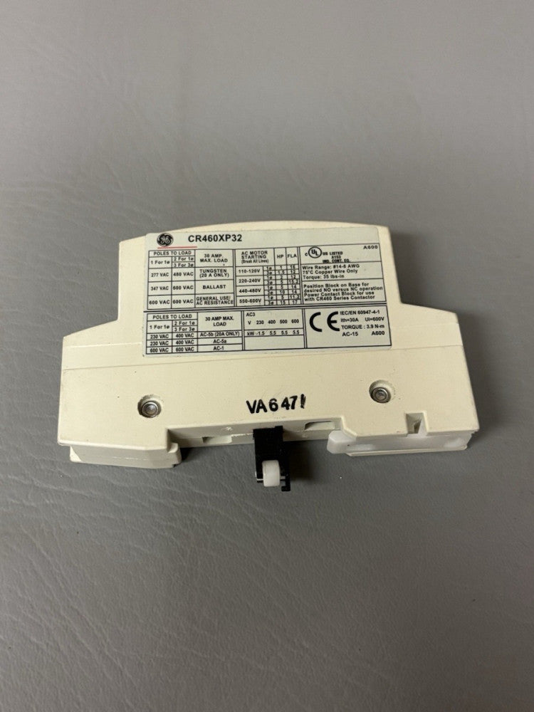 GE CR460XP32 POWER POLE LIGHTING CONTACTOR 30A 1-POLE