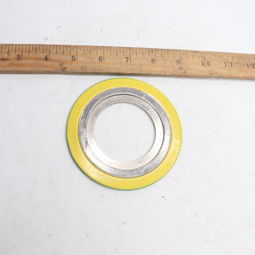 Teadit Round Spiral Wound Gasket Yellow 150# 2" 9501631346