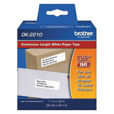 Brother Dk2210 Brother Continuous Length White Film Dk Tape - 1-9/64" Width -