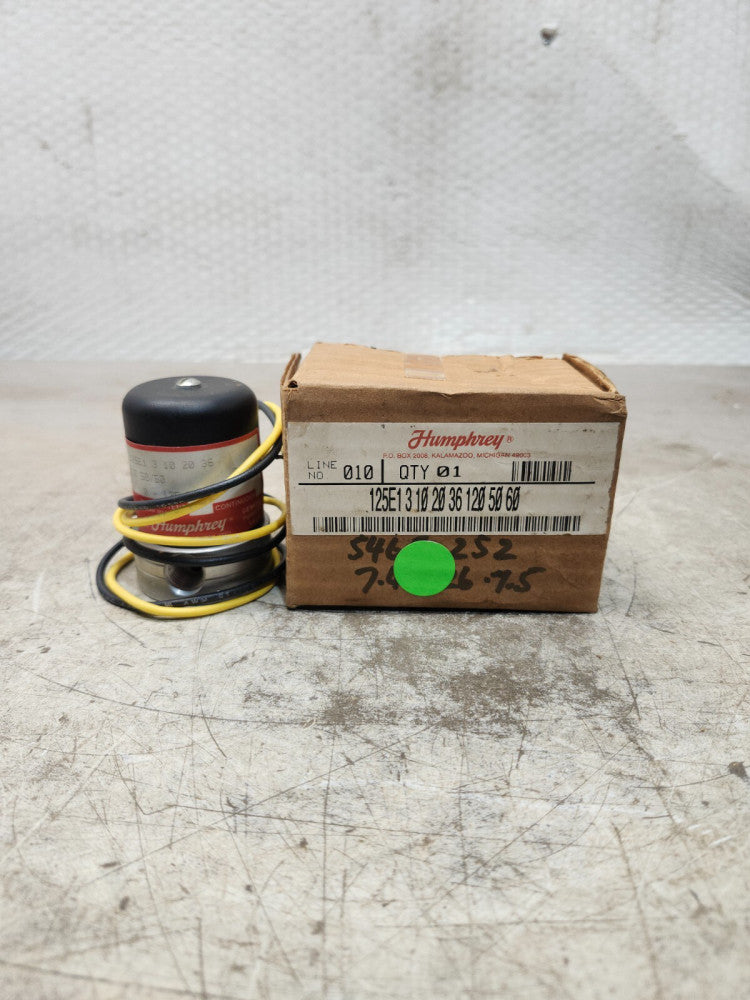 NEW IN BOX Humphrey Products Pneumatic Directional Valve 12E13 10 20 36 120 5060