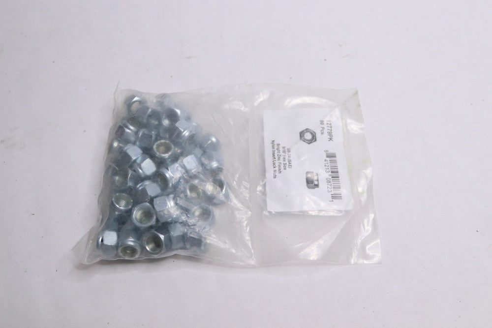 (50-Pk) Disco Nylon Insert Lock Nuts 3/8-24 SAE 9/16" Hex Size 12779PK