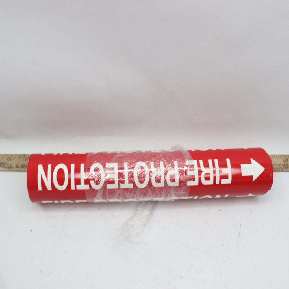 (4-Pk) Pipe Marker Fire Protection Red 12" X 12-1/2"
