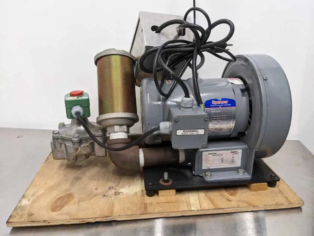 Spencer VB-003SB-001 Vortex Blower 0.5HP 60(CFM) 2800, 3400 RPM w/Asco 8215B60 s
