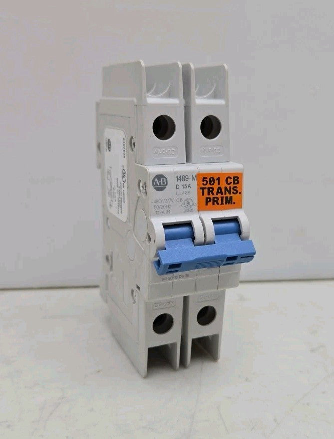 Allen Bradley 1489-M2D150 15A Miniature Circuit Breaker 2 Pole 15 Amp Din Mount