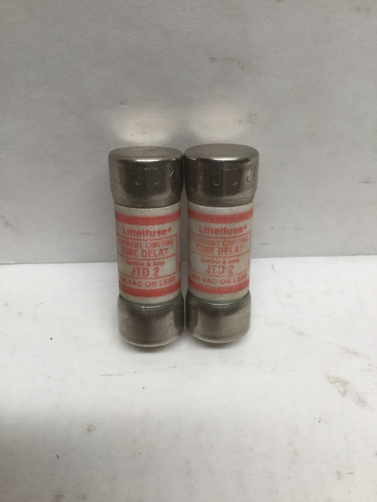 Littelfuse JTD 2 Current Limiting Time Delay Fuses 2A 600VAC (Lot of 2)