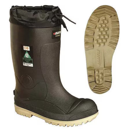 Baffin 23590000 Men's Titan Rubber Boot, Steel Toe, 15" Height, Black/Amber, 10