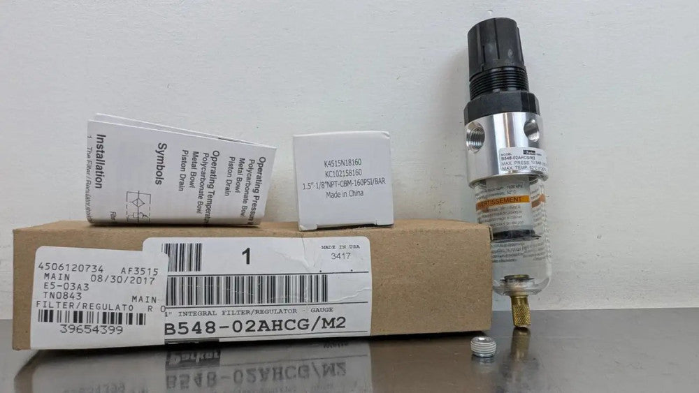 Parker B548-02AHCG/M2 Integral Filter Regulator Gauge 1/4" 150PSI