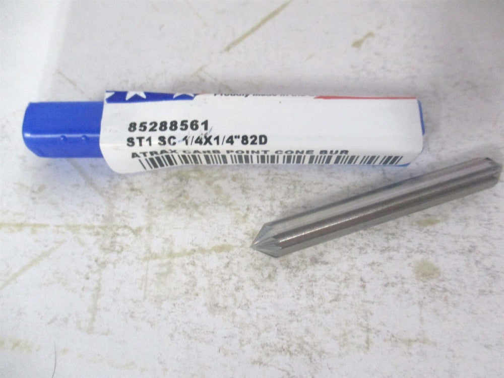 (ST-1DESC-ATX) 1/4" x 1/4" x 1/8" Carbide Single Cut Point Cone Burr 
