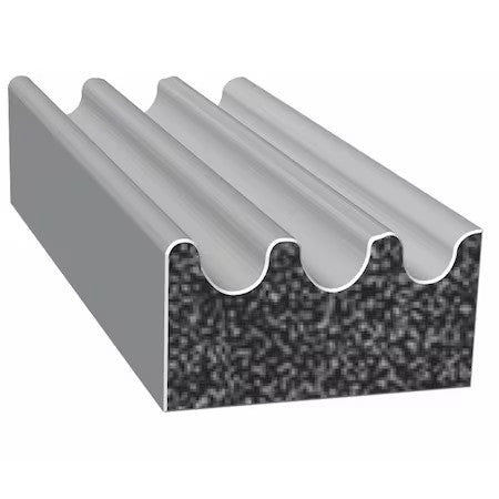 Trim-Lok X103bt-500 Rubber Seal, Ribbed, 0.63"W X 500 Ft.