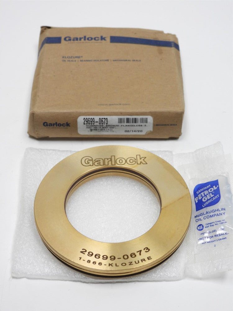 Garlock 29699-0673 Klozure Guardian Bronze Flangeless Seal 2.437" ID, 3.937" OD