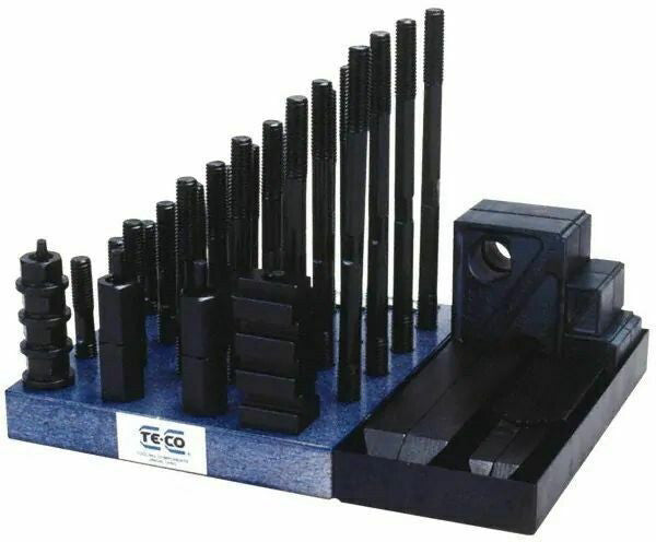 TE-CO 20211 50 Pc Fixturing Step Block & Clamp Set 1-1/2 Step Block 9/16 T-Slot