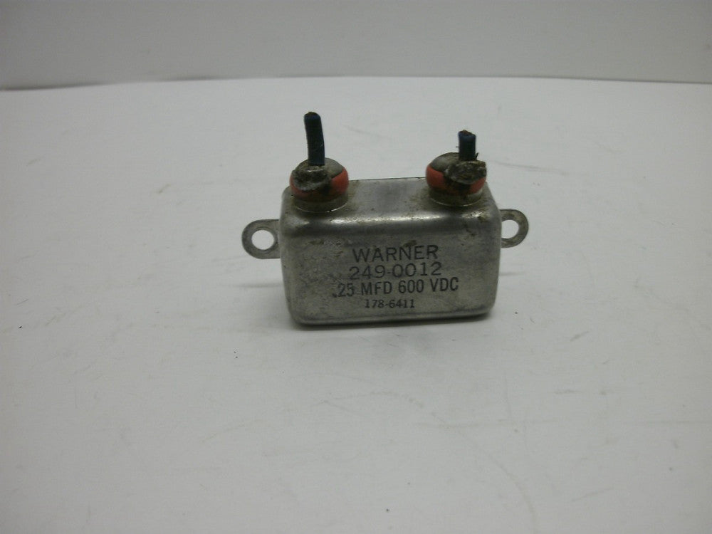 WARNER 249-0012 178-6411 CAPACITOR .25 MFD 600 VDC SOLDER