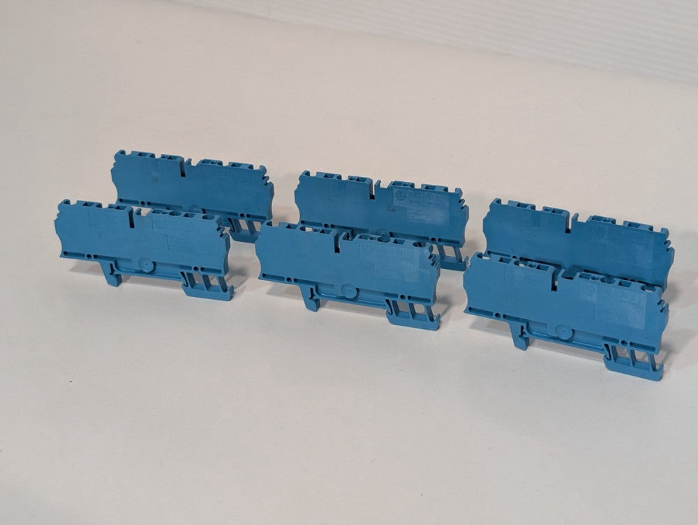 Lot of 6 Allen-Bradley 1492-L3Q Terminal Blocks, Feed Through, 3 Connection Pts